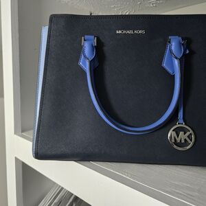 Michael Kors Dark Blue and Light Blue Satchel